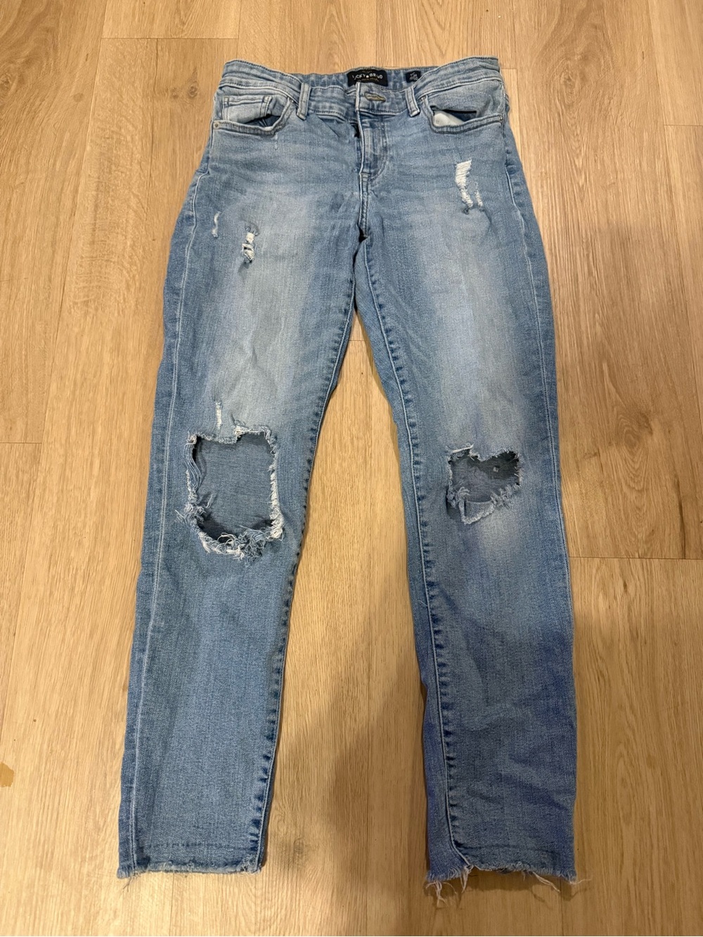 Lucky Brand Distressed Light Blue Boyfriend Jeans